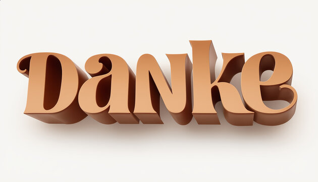 Creative display of danke in elegant typography on a light background