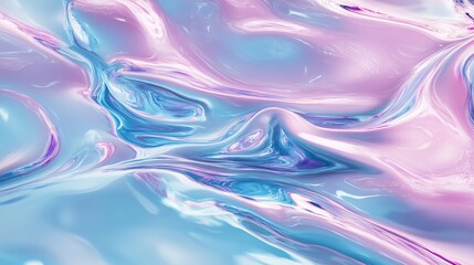 Iridescent Pink and Blue Liquid Metal Flow Background for Modern Design