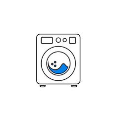 Washing Machine Icon for Household and Laundry Design