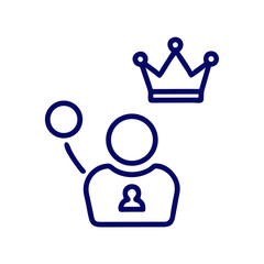 Fototapeta premium User with a crown icon representing authority and leadership 