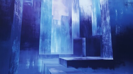 Futuristic Blue Tech Interface Panel Background for Sci-Fi Designs