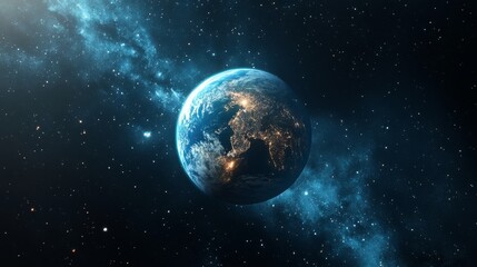 Obraz premium show how big the universe it, we can see tiny planet earth in the distance 