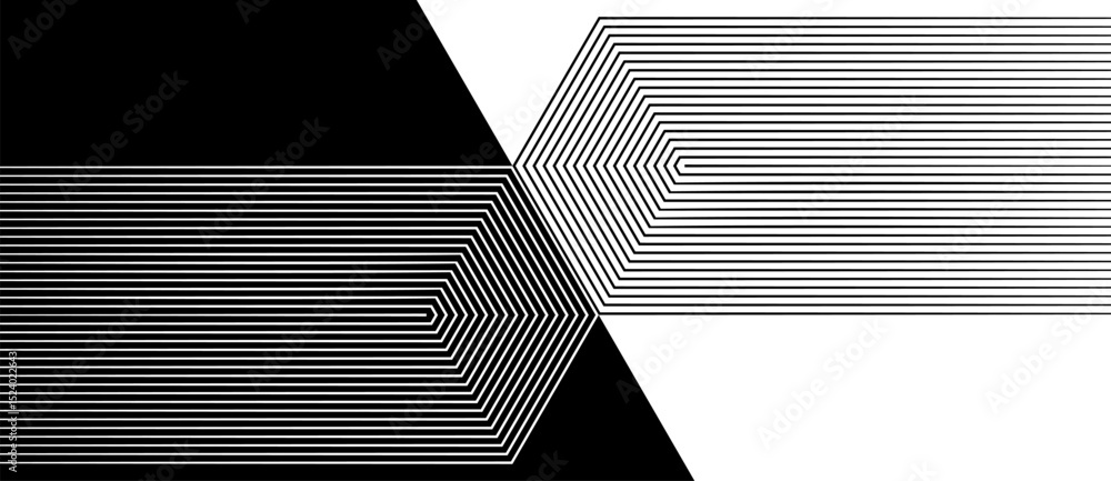 Poster abstract art lines background. day and night concept with lines. optical illusion effect with transi