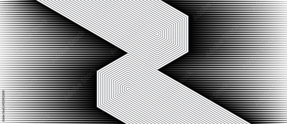 Aufkleber Abstract art lines background. Letter Z concept with lines. Optical illusion effect with transition.