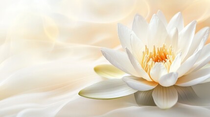 Soft background, white lotus flower, white and cream backdrop, gradients, romantic, 