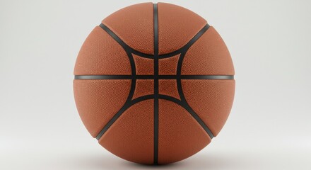 Fototapeta premium A basketball positioned centrally, ideal for sports, fitness, and athletic promotional content or website design.
