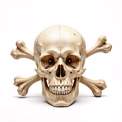 Obraz premium Skull and crossbones symbol on white background representing danger 