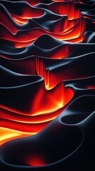 Abstract Black and Orange Lava Wave Background for Modern Design