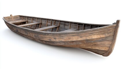 Wooden Rowboat Isolated. (1)