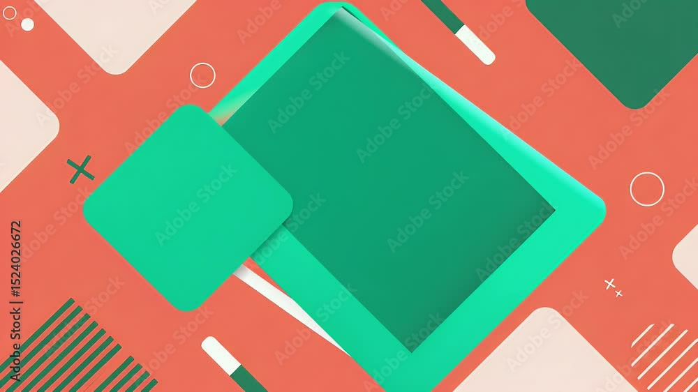 Poster abstract geometric background with orange green and white shapes modern design graphic pattern backd
