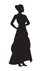 Fototapeta premium Elegant Woman in Formal Gown Silhouette