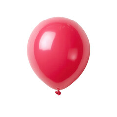 A vibrant red balloon floating gently against a white isolated background, perfect for celebrations or festive occasions.