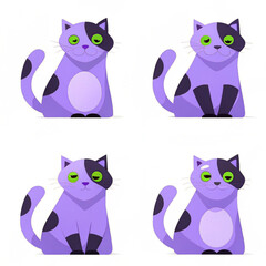 set of funny cats | Cartoon cat poses | Cute cartoon cat set | Cute cartoon cat set | Funny cat illustration | Cat character design