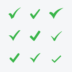 Dynamic flat style check mark symbol for apps and more