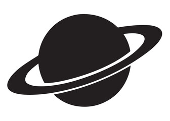 planet saturn logo silhouette vector, saturn logo icon silhouette, simple silhouette vector of planet saturn logo, saturn planet logo silhouette vector illustration on white background © Adobe design