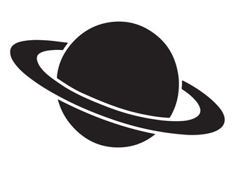 planet saturn logo silhouette vector, saturn logo icon silhouette, simple silhouette vector of planet saturn logo, saturn planet logo silhouette vector illustration on white background