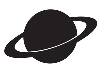 planet saturn logo silhouette vector, saturn logo icon silhouette, simple silhouette vector of planet saturn logo, saturn planet logo silhouette vector illustration on white background
