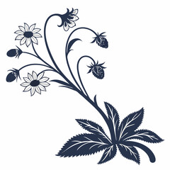 Round-leaved sundew with leaves