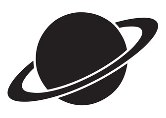 planet saturn logo silhouette vector, saturn logo icon silhouette, simple silhouette vector of planet saturn logo, saturn planet logo silhouette vector illustration on white background © Adobe design