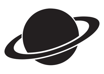 planet saturn logo silhouette vector, saturn logo icon silhouette, simple silhouette vector of planet saturn logo, saturn planet logo silhouette vector illustration on white background © Adobe design