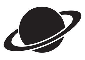 planet saturn logo silhouette vector, saturn logo icon silhouette, simple silhouette vector of planet saturn logo, saturn planet logo silhouette vector illustration on white background © Adobe design