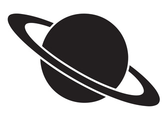 planet saturn logo silhouette vector, saturn logo icon silhouette, simple silhouette vector of planet saturn logo, saturn planet logo silhouette vector illustration on white background