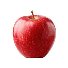 Fresh and vibrant red apple on a white isolated background, showcasing its shiny skin and natural appeal. Perfect for representing health, nutrition, and nature.