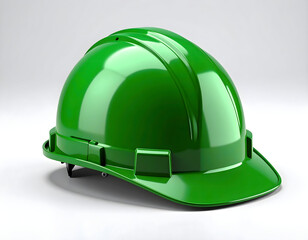 mockup of a plain green construction safety helmet