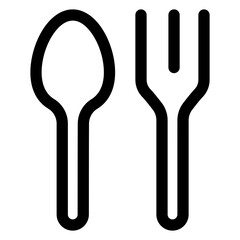 Spoon and fork, both of which are drawn in black and white