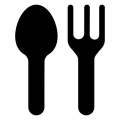 Spoon and fork, both of which are drawn in black and white