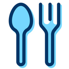 Spoon and fork, both of which are drawn in black and white