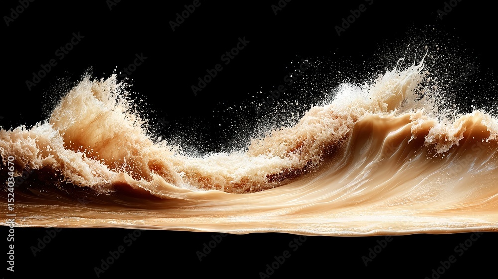 Poster a detailed image of an ocean wave with water cascading above and below