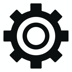 Setting, Gear, Tool, Cog Isolated Flat Web Mobile Icon Vector Sign Symbol Button Element Silhouette stock illustration