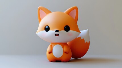 Fototapeta premium Cute, orange fox character