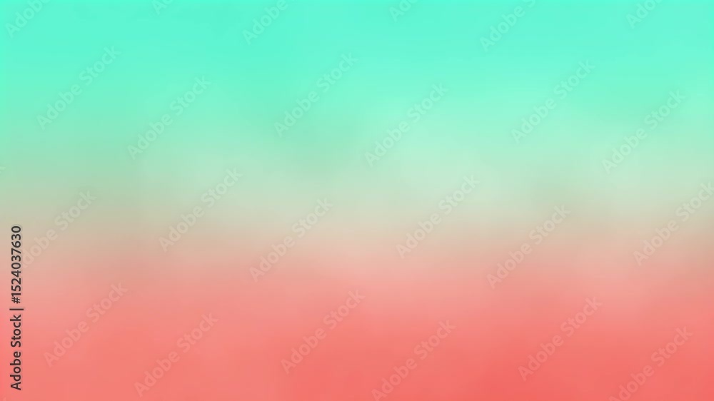 Poster subtle gradient background in shades of aqua mint and salmon red with soft blending for modern desig