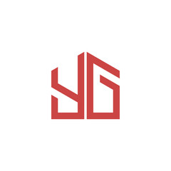 Abstract Red Geometric Logo Design with Overlapping Shapes and Sharp Angles