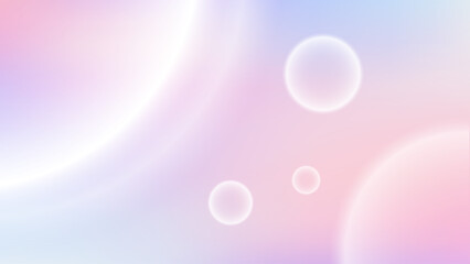 Soft pastel gradient holographic background with glowing spheres and smooth light
