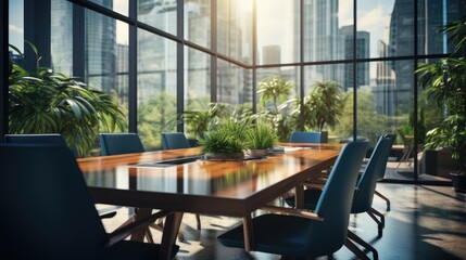 Fototapeta premium photo realistic mockup of a boardroom design and plain.