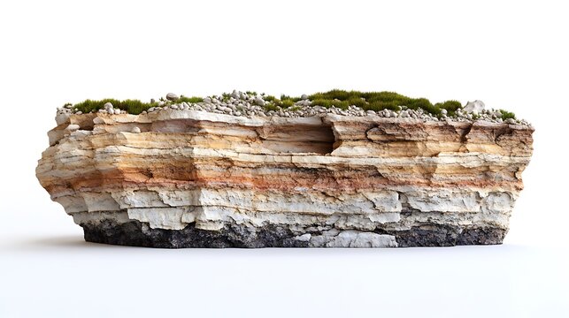 Cross section of rock layers geology strata earth science soil profile geological formation study guide