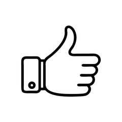 Icon of a thumbs-up gesture symbolizing approval, support, or satisfaction.