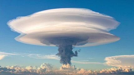 the plume from a nuclear explosion forms a mushroom cloud - Powered by Adobe