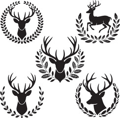 Deer on Mountain Ridge Silhouette

Majestic Stag in Alpine Forest Vector

Mountain Landscape with Deer Silhouette

Wild Deer in Nature Scene Art

Antlered Deer at Sunset Silhouette