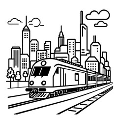 Fototapeta premium プラットフォームを走る電車｜Train at Platform Illustration