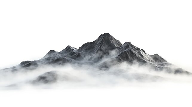Mountain range peak with fog and mist landscape scenic view for background wallpaper and nature lovers