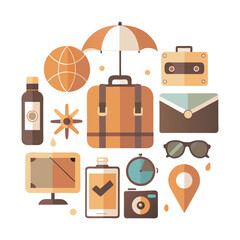 Summer trip luggage and travel accessories set