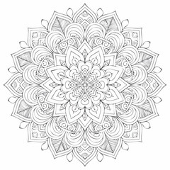 Ornamental Traditional Line Relaxation Inspirational Spiritual Mandala Art Illustration with Intricate Patterns and Spiritual Design for Meditation and Decoration