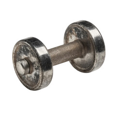 Rusty metal dumbbell, isolated