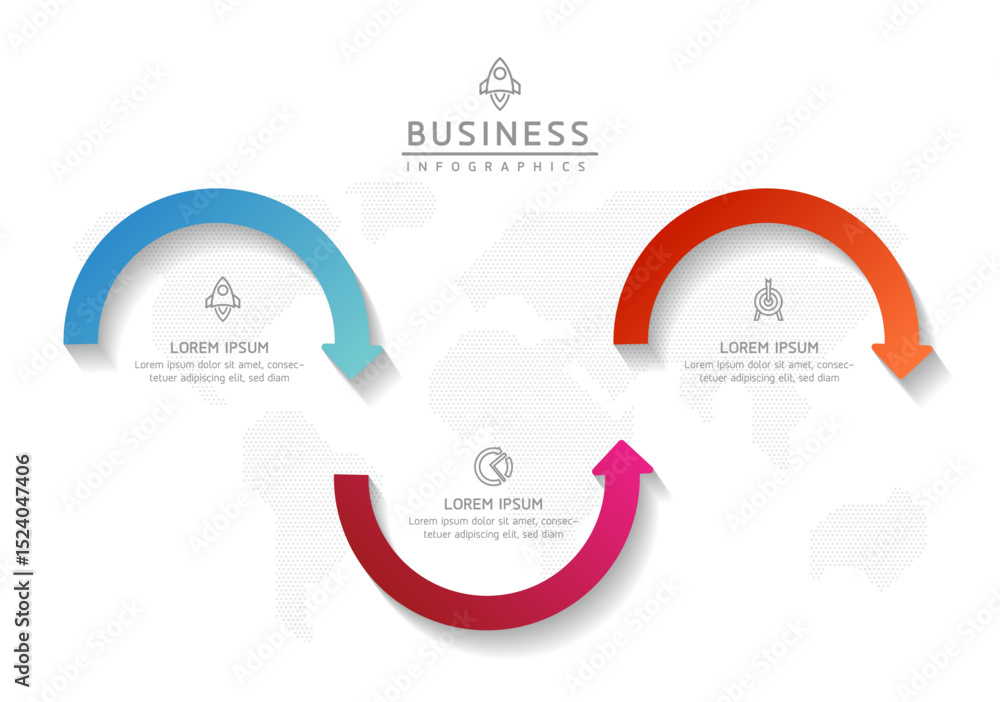 Poster vector business presentation connecting steps infographic template
