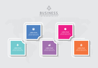 Vector business Presentation Connecting Steps Infographic Template