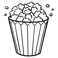 Retro Comic Style Popcorn Bucket Vector Art